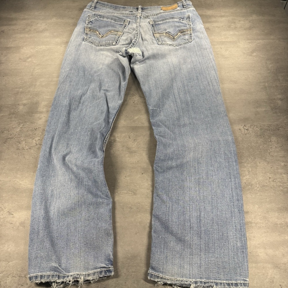 BKE‎ Tyler Jeans Men 36x32 Blue Denim Straight Leg Ripped Distressed READ Faded
